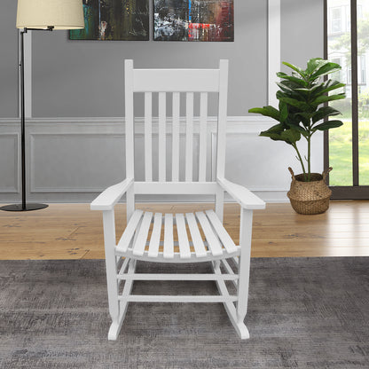 Lupe Wooden Porch Rocker Chair - White