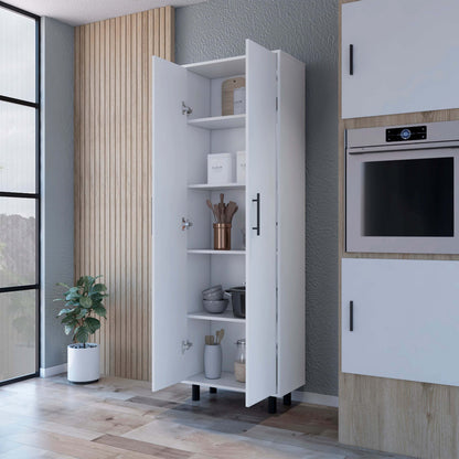 Fagan 2-Door 5-Shelf Kitchen Pantry Cabinet - White
