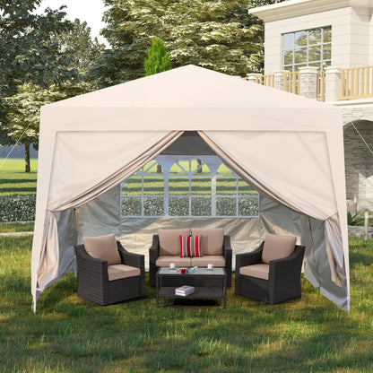 Cami 10 x 10 ft Outdoor Patio Gazebo Canopy Tent - Beige