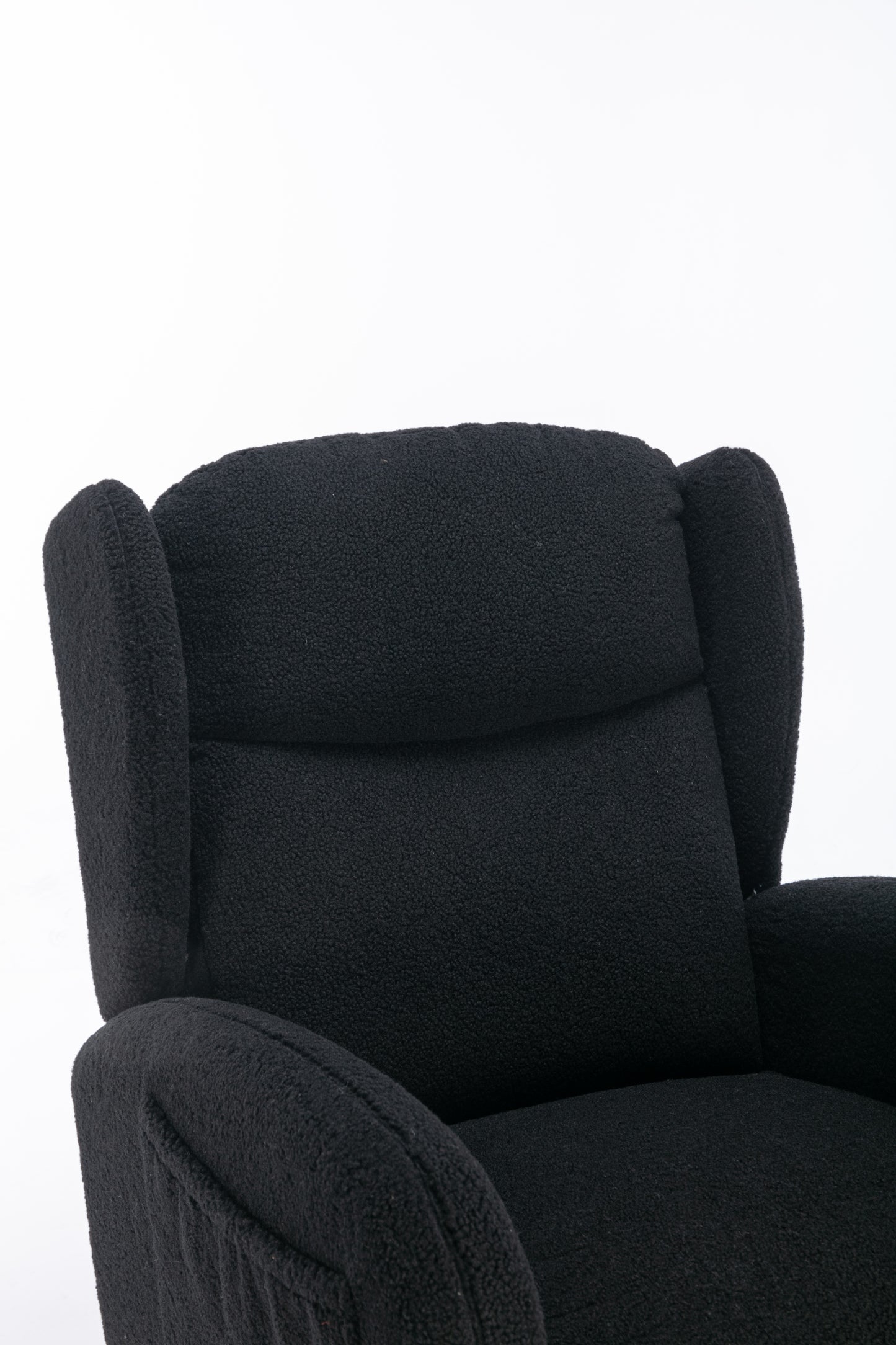 Nadia Teddy Fabric Rocking Chair - Black