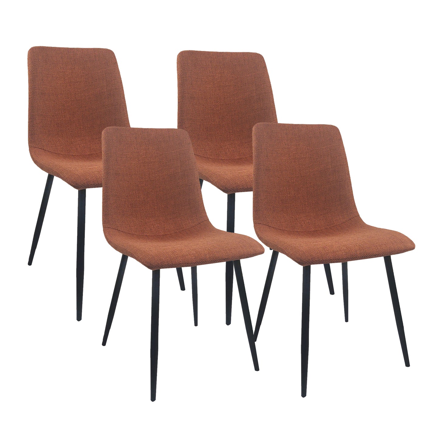 Ona Suedette Dining Chairs with Black Metal Leg (Set of 2) - Caramel