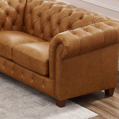 Kingston Waxy Pull-up Leather Loveseat