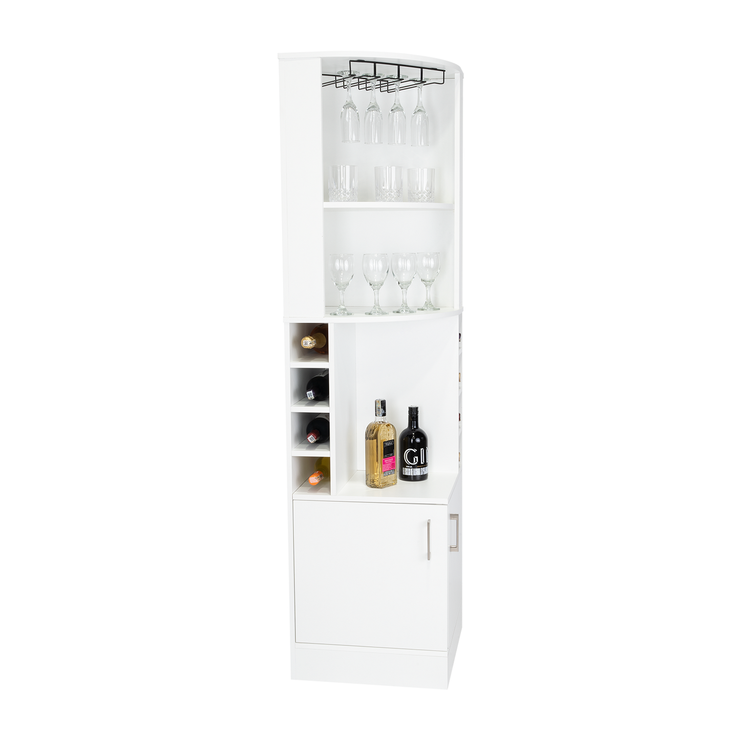 Nikita Corner Bar Cabinet - White