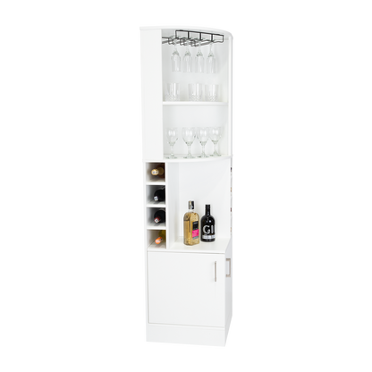 Nikita Corner Bar Cabinet - White