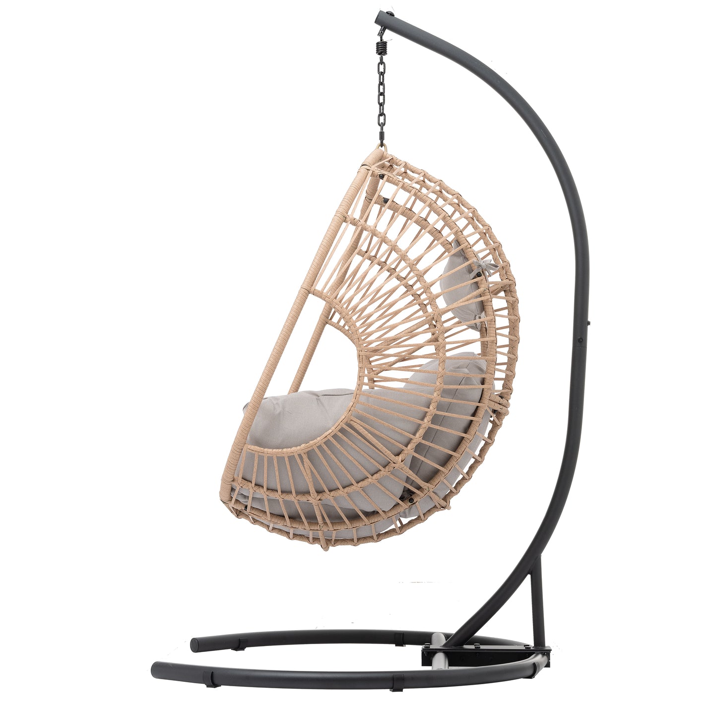 Beebe Wicker Swing Chair With Stand - Beige