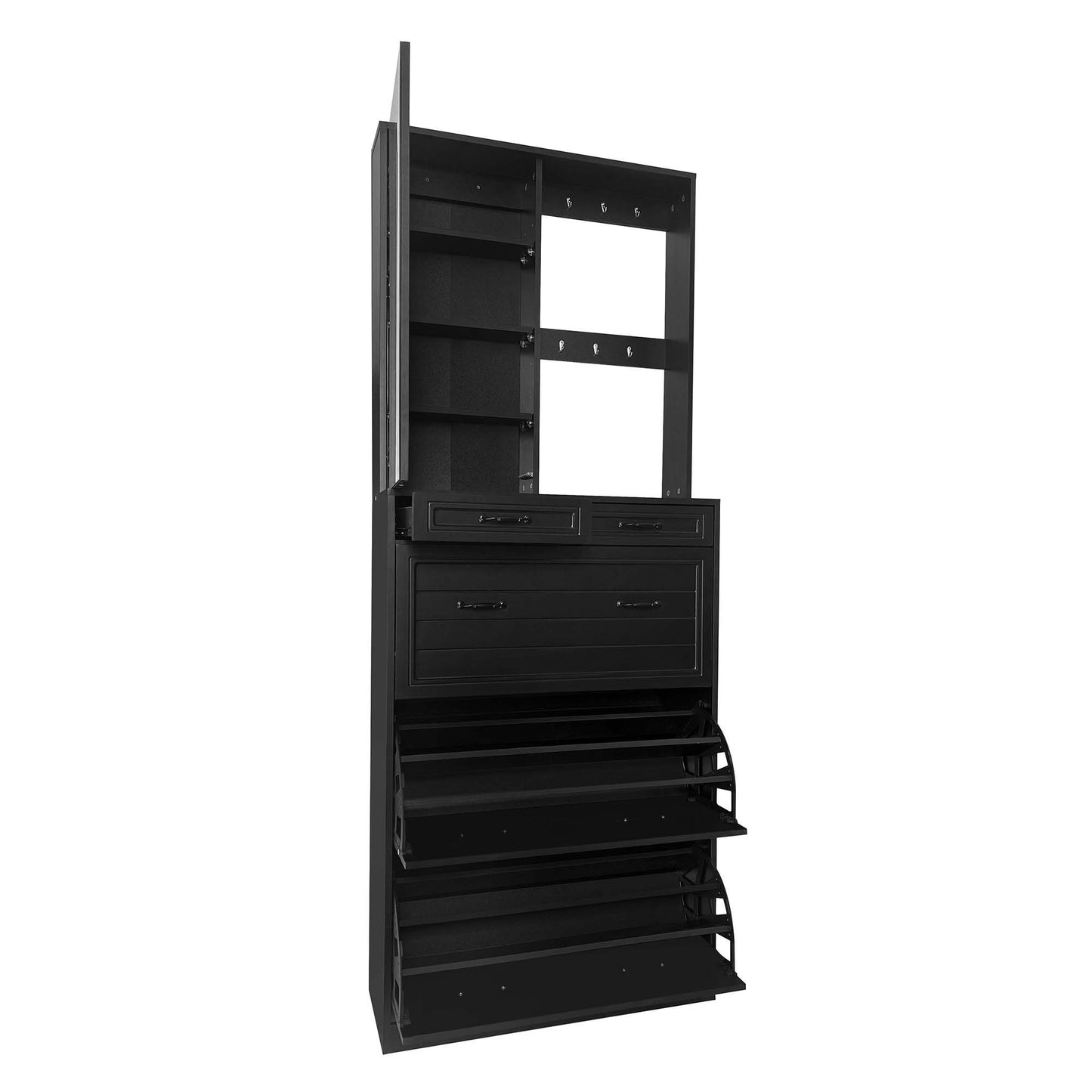 Macer Multi-functional Shoe Cabinet - Black