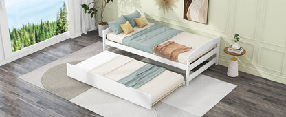 Array Twin Size Daybed with Twin Size Trundle - White