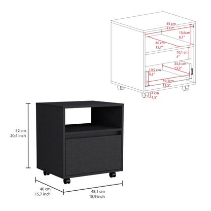 Austin Single Drawer Nightstand - Black