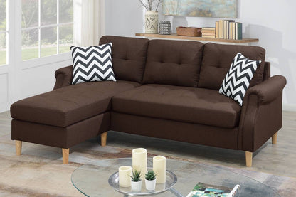 Carmen Corner Reversible Sectional Sofa - Coffee