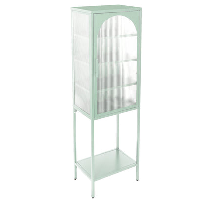 Arched Tempered Glass High Cabinet - Mint Green