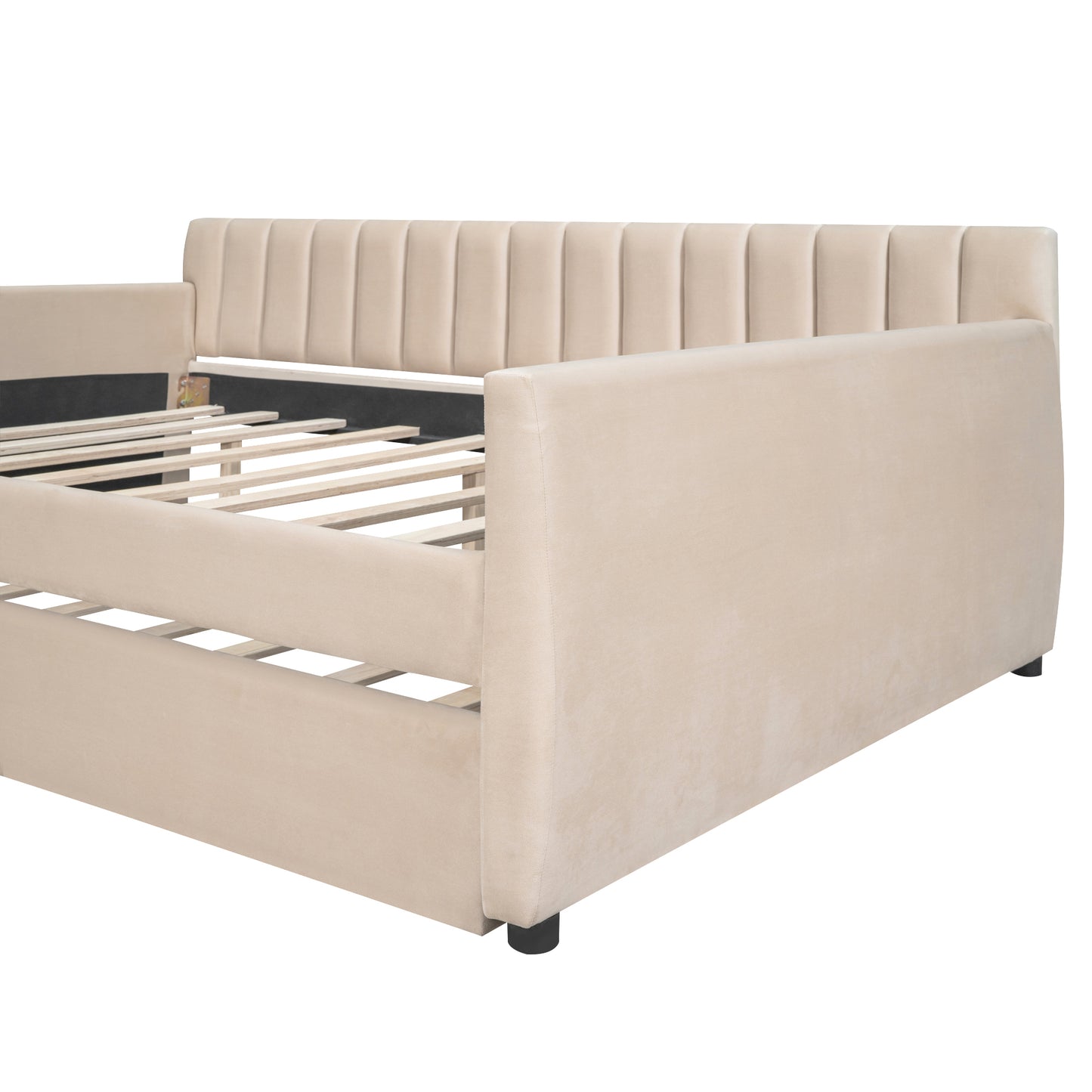 Xena Full Size Upholstered Daybed with Trundle - Beige