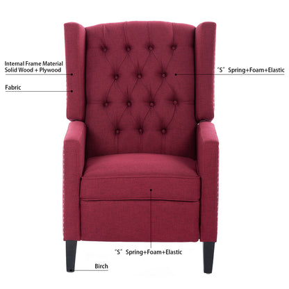 Nix Wide Manual Wing Chair Recliner - Red