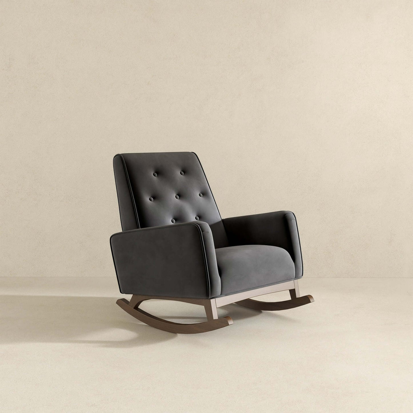 Demetrius Solid Wood Rocking Chair - Dark Gray