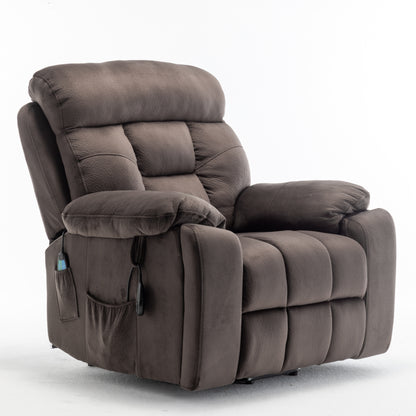 Wilson Power Electric Velvet Reclining Chair - Antique Brown