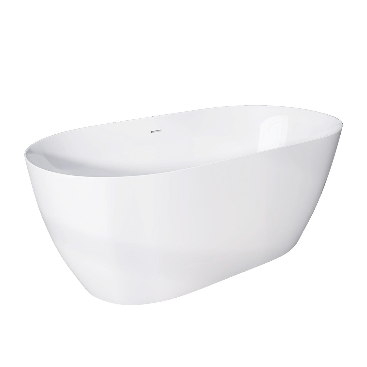 Onpa 55" Oval Shape  Acrylic Freestanding  Soaking Bathtub - Gloss WhiteOnpa