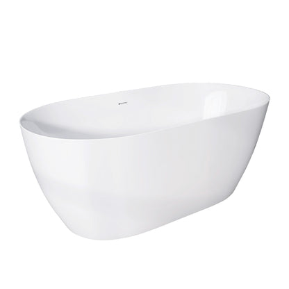 Onpa 55" Oval Shape  Acrylic Freestanding  Soaking Bathtub - Gloss WhiteOnpa