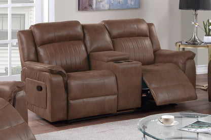 Cooper Manual Motion Loveseat w Console - Coffee