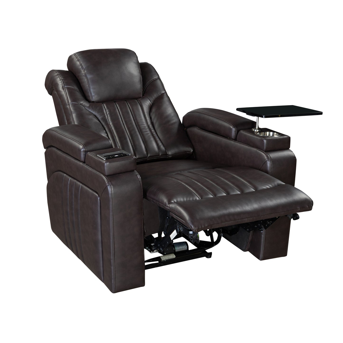 Morris PU Leather Power Recliner - Brown