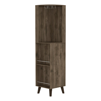 Plex Corner Bar Cabinet - Dark Brown