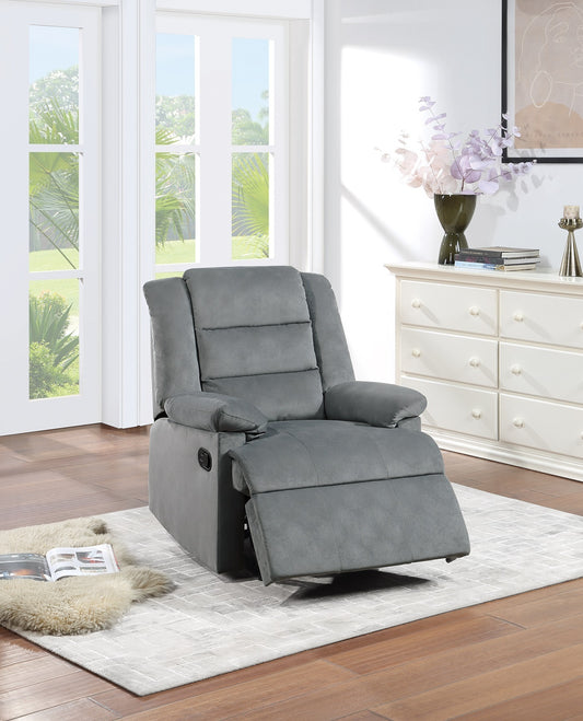 Alesia Velvet Recliner Motion Recliner - Dark Gray