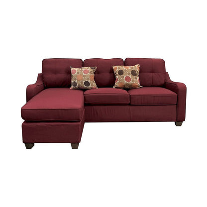 Cleavon  Sectional Linen Sofa w/2 Pillows - Red