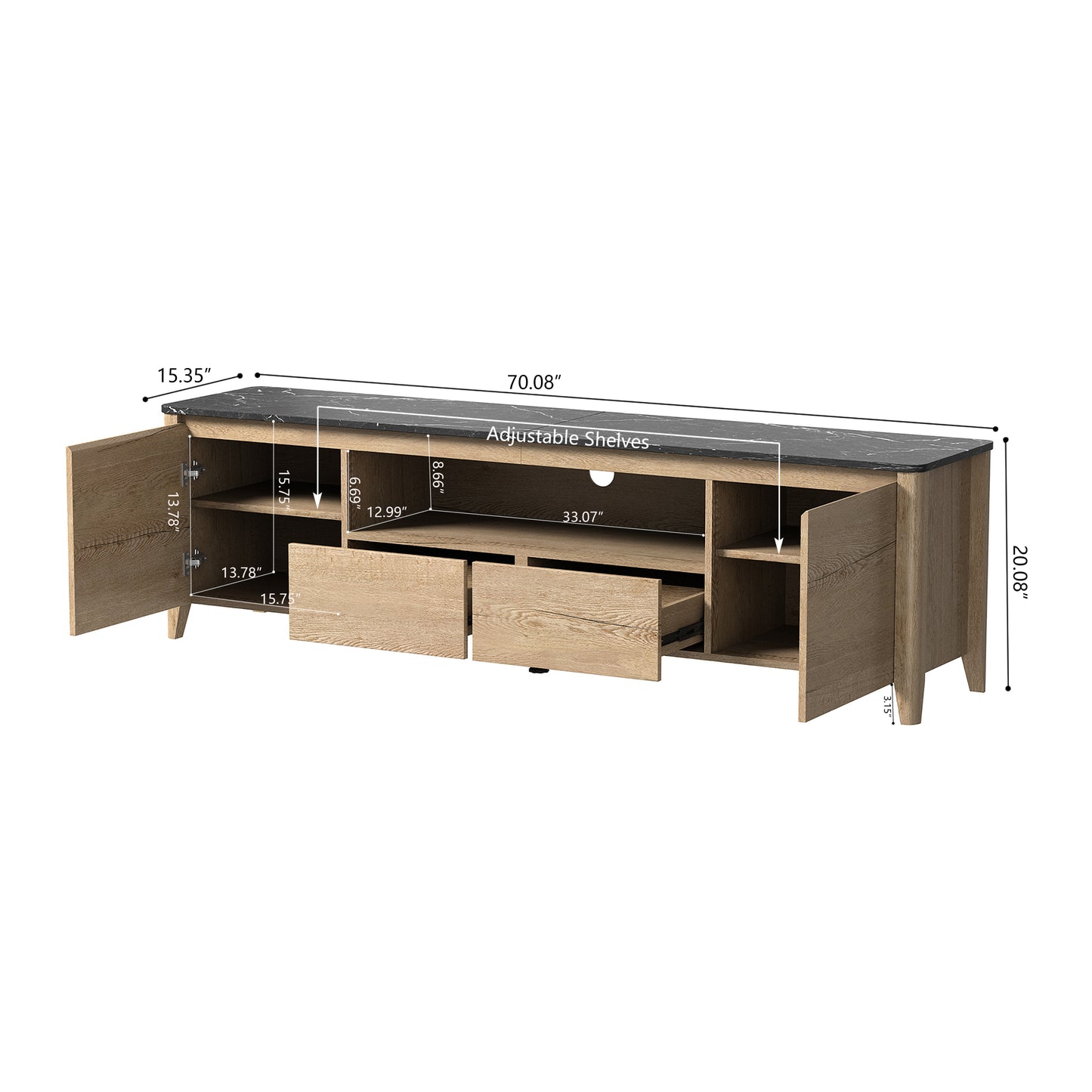 Kat TV Media Entertainment Console - Natural