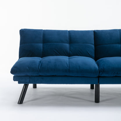 Vega Convertible Folding Modern Sofa Bed - Navy Blue