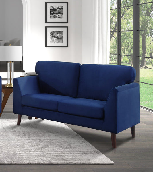 Darcy Velvet Loveseat - Blue