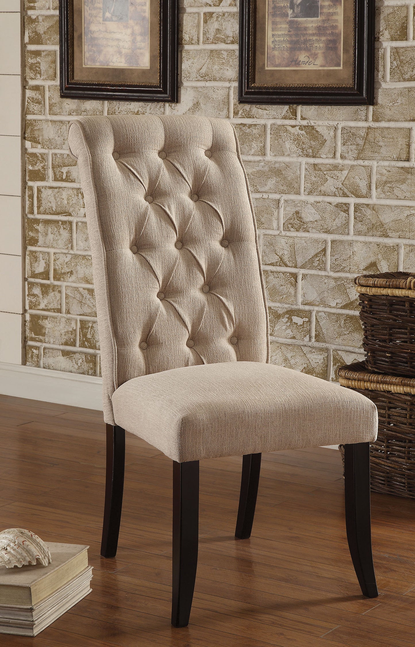 Casey Fabric Dining Chairs (Set of 2) - Beige