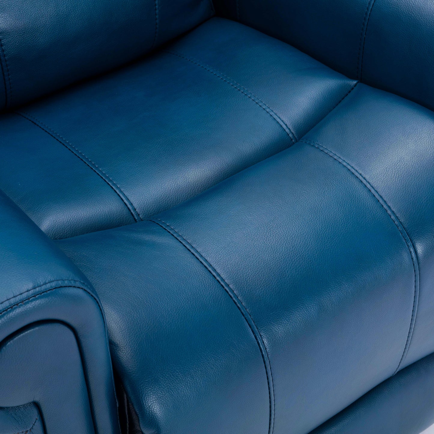 Lowell Leather Gel Lift Chair with Massage - Navy Blue