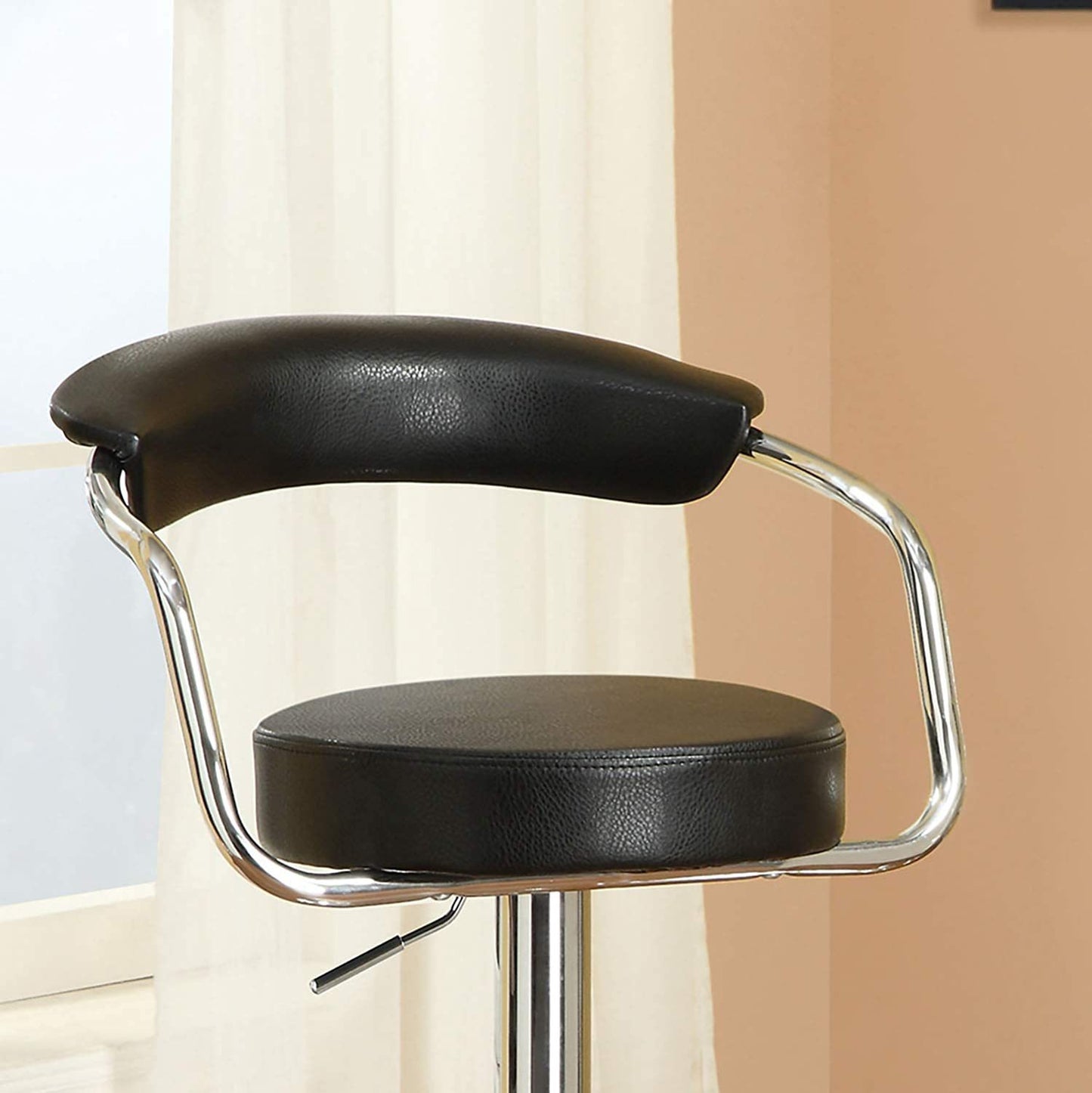 Park Adjustable Swivel  Bar Stool - Black Set of 2