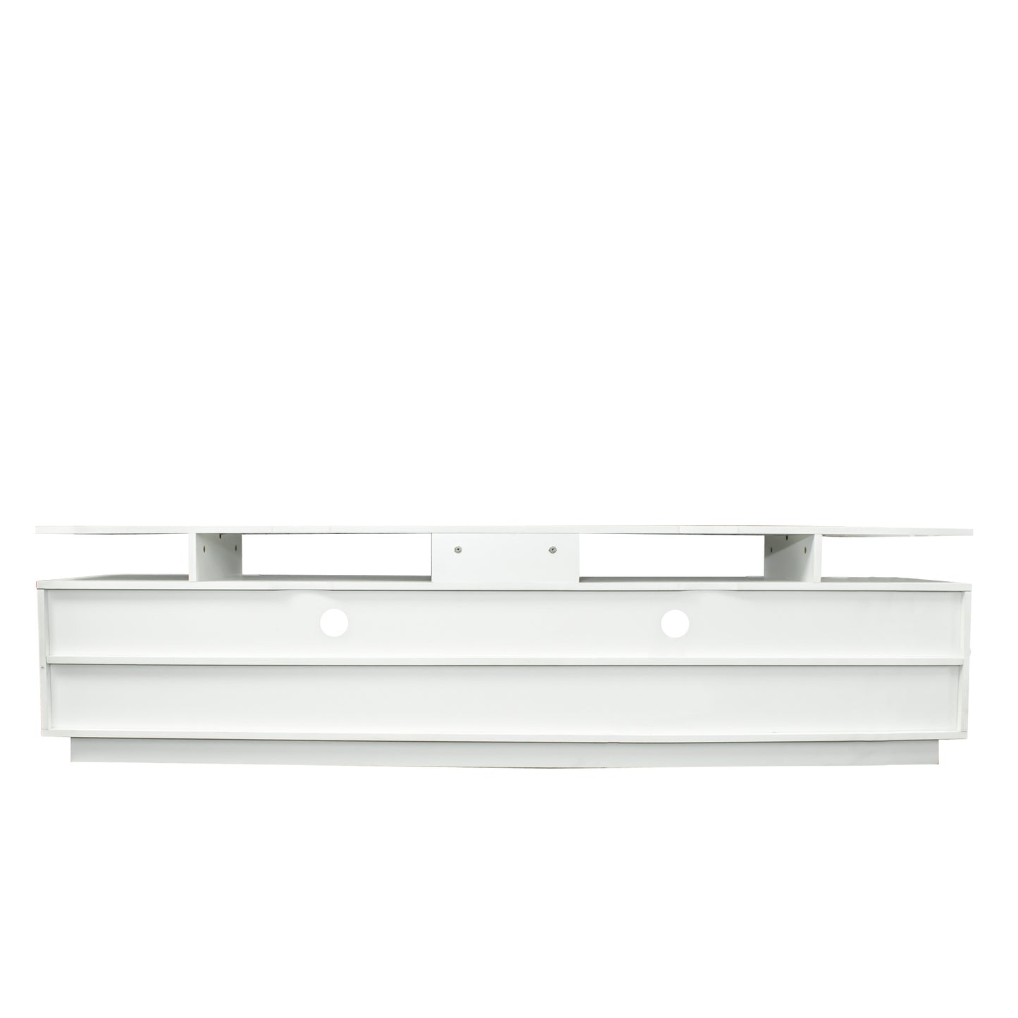 Flat Modern LED TV Stand w/Remote Control Lights - White