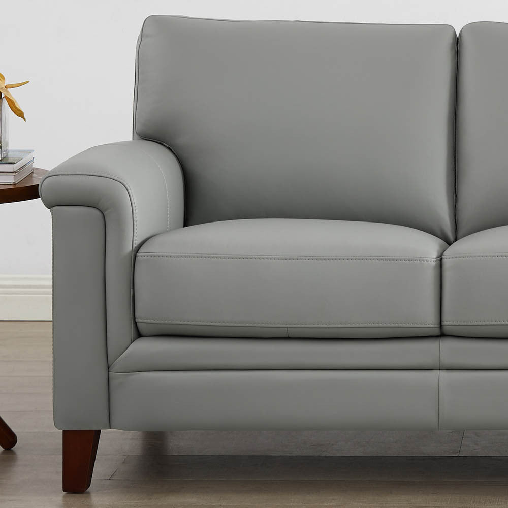 Westcott Leather Loveseat - Gray