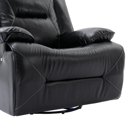 Meyer 360° Swivel and Rocking Manual Recliner Chair with a LED - Black