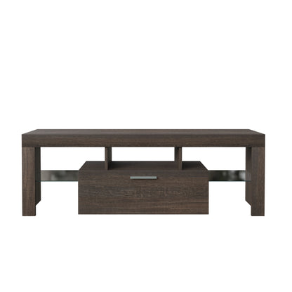 Nova 55 inches TV Stand with LED Lights - Brown