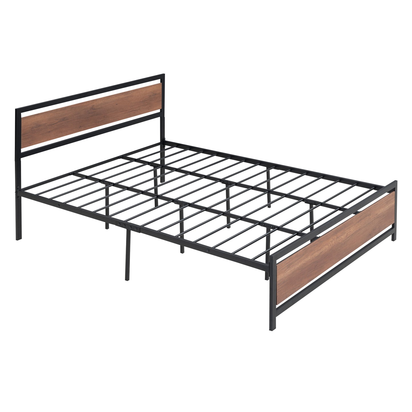 Quasar Queen Size Metal and Wood Platform Bed - Black