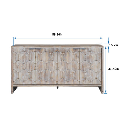 Toni 4 Door Accent Buffet Server Cabinet - Natural