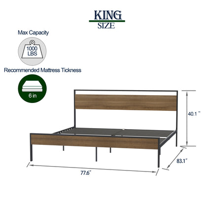 Ceres King Size Metal Bed - Cinnamon