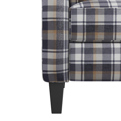 The Savannah Recliner Chair - Gray Plaid