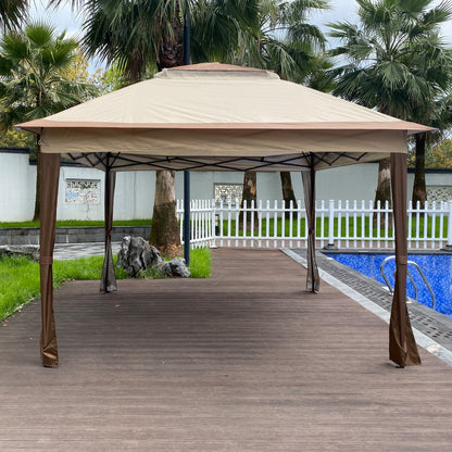 Nita 11 x 11 ft Outdoor Gazebo Canopy - Coffee