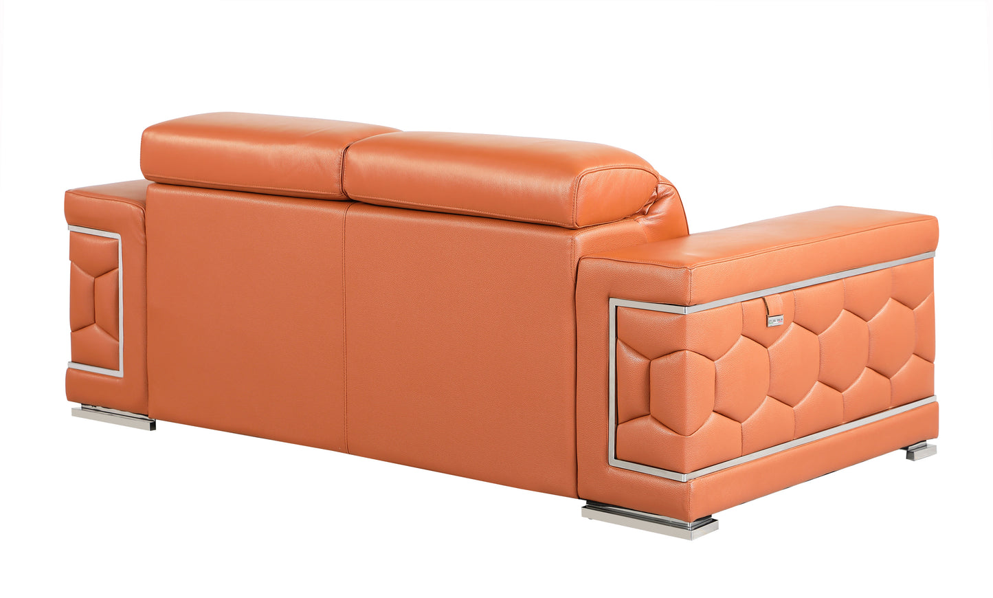 Denzel Top Grain Italian Leather Loveseat - Camel