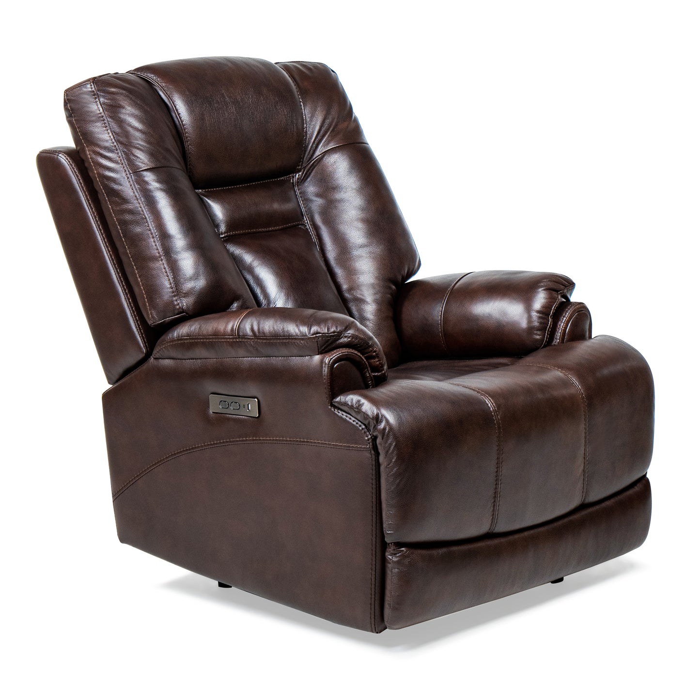 Leather Gel Zero Gravity  Power Recliner - Chocolate