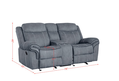 Zubaida Velvet Loveseat w/Console (Glider & Motion)