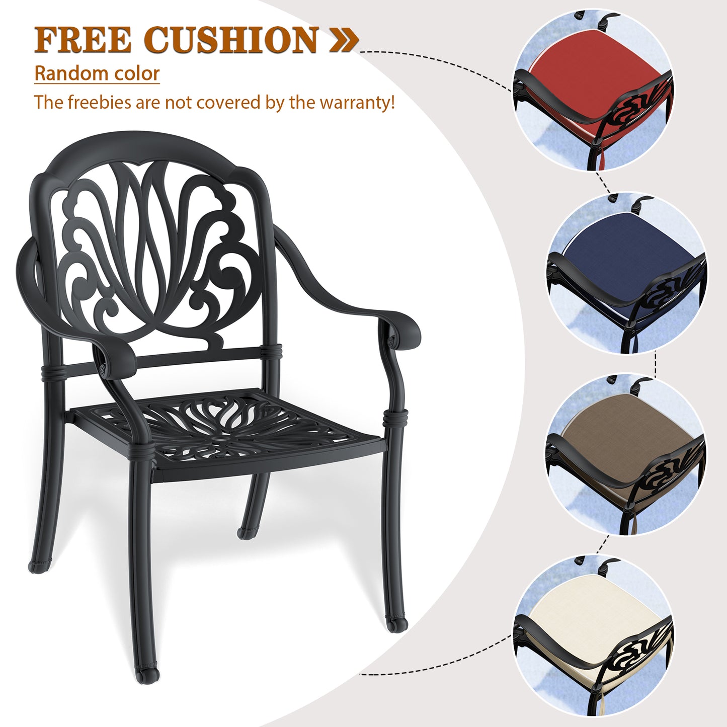 Viona 5 Pc Set Of Cast Aluminum Patio Furniture