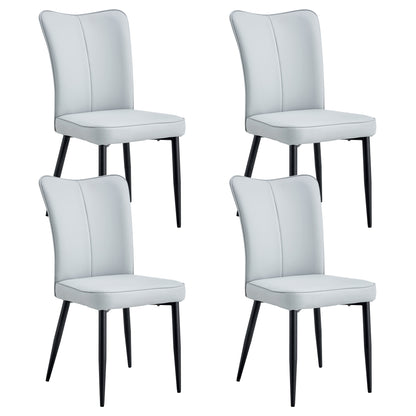 Carver PU Dining Chair Black Metal Leg (Set of 4) - Light Gray