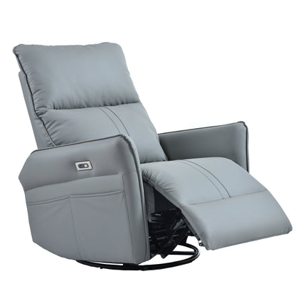 Amos Power Swivel Rocker Recliner Chair - Gray