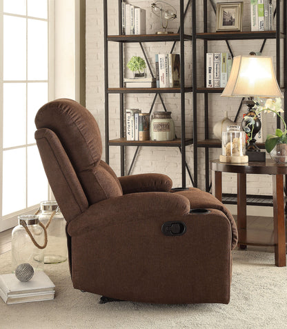 Voe Recliner Chair with Cup Holder - Chocolate