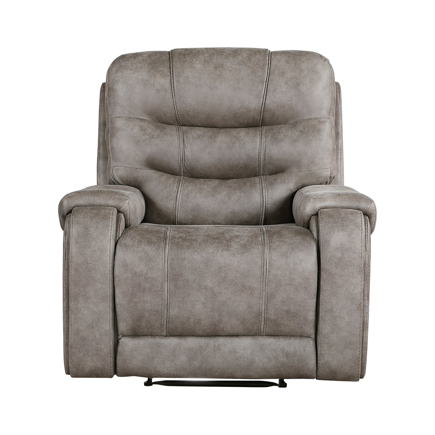 Vargas Reclining Chair Plush Seating - Brown+Gray