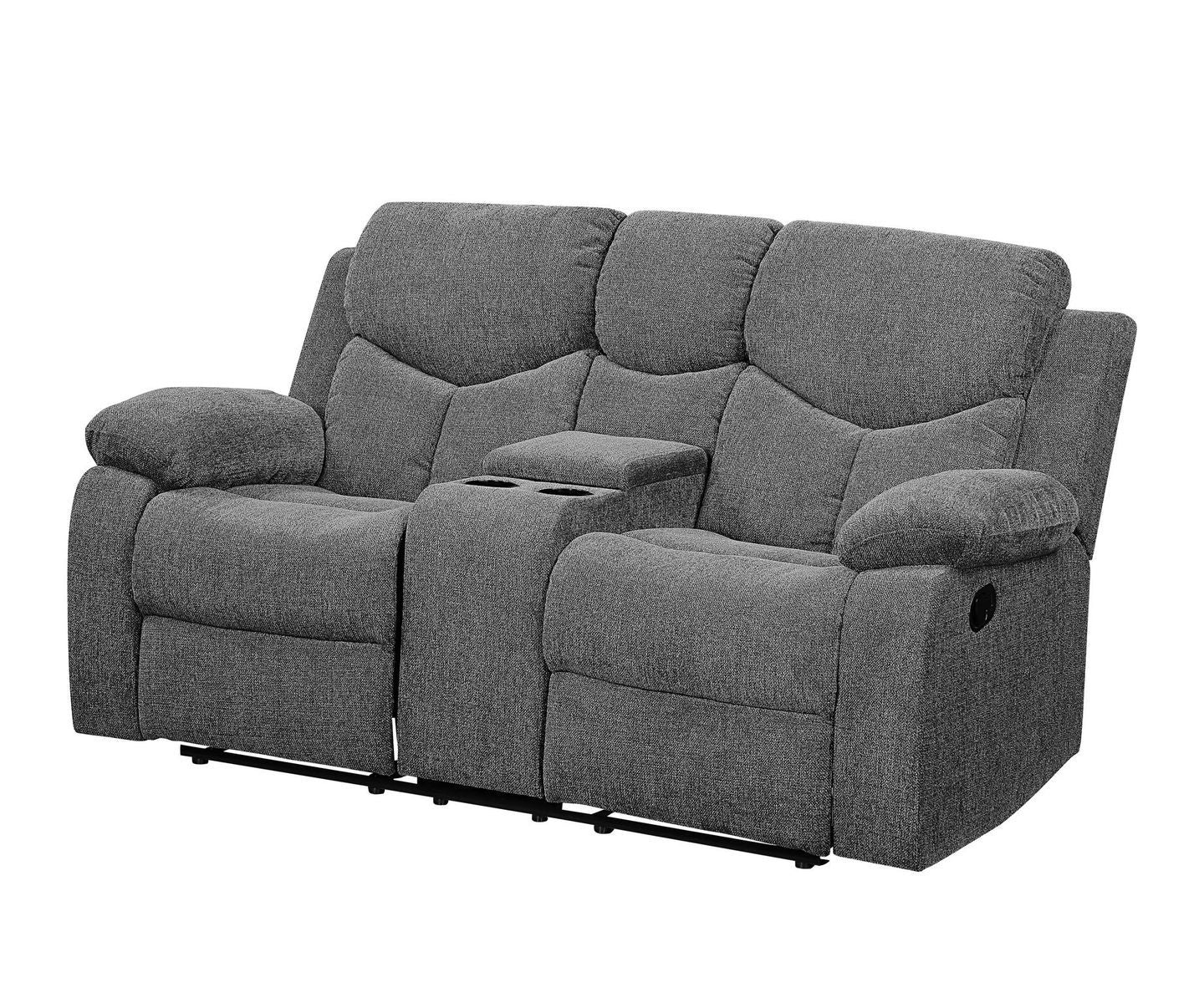 Kalen Loveseat w/Console - Gray