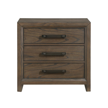 Seth Nightstand of 3 Drawers - Dark Walnut